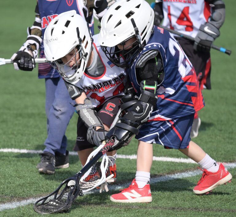 Two lacrosse players